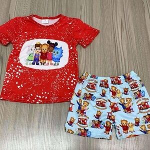 Kids Red and Blue Character Pajama Set